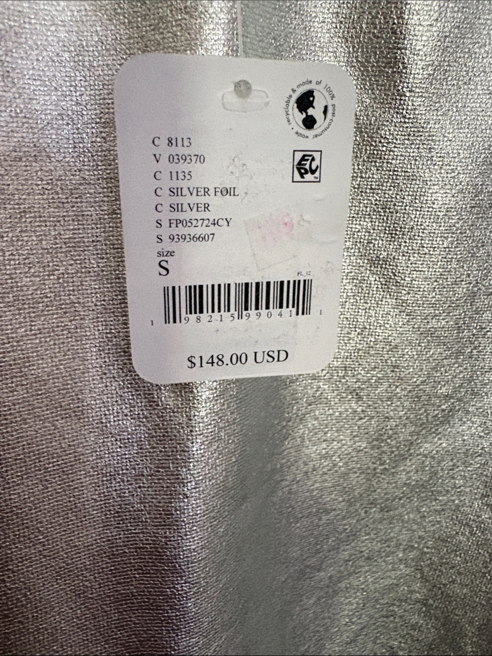 Free People Metallic Silver Crew Sweatshirt - Picture 3 of 5